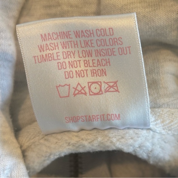 STARFIT Light Grey Oversized Zip Up Hoodie Sweatshirt w/ Lightning Bolt  XL/XXL - Picture 8 of 13